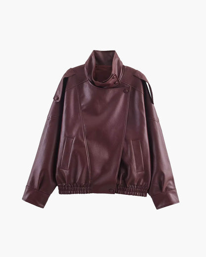 Women's Asymmetric Zip Jacket with High Collar