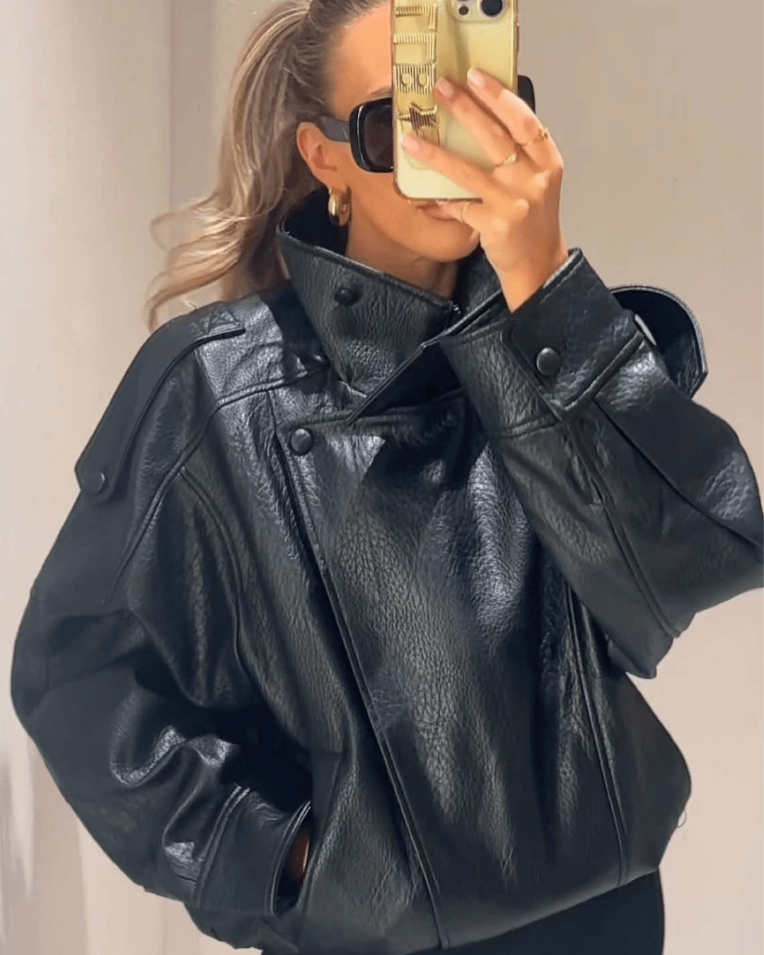Women's Asymmetric Zip Jacket with High Collar